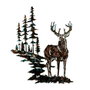 Wallity Deer Escultura de Pared de Metal Multicolor